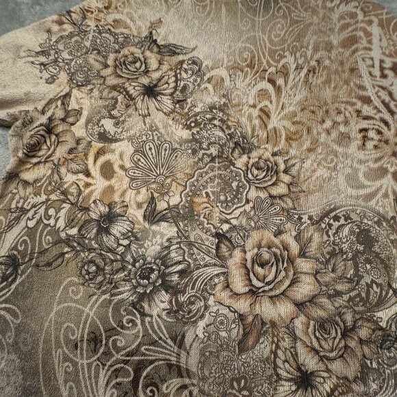 Studio Gem Q. Women's Tunic style pullover light sweater Floral design‎ - Picture 8 of 9